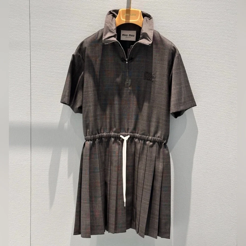 Miu Miu Prince of Wales pleated short dress It36 - Picture 7 of 7